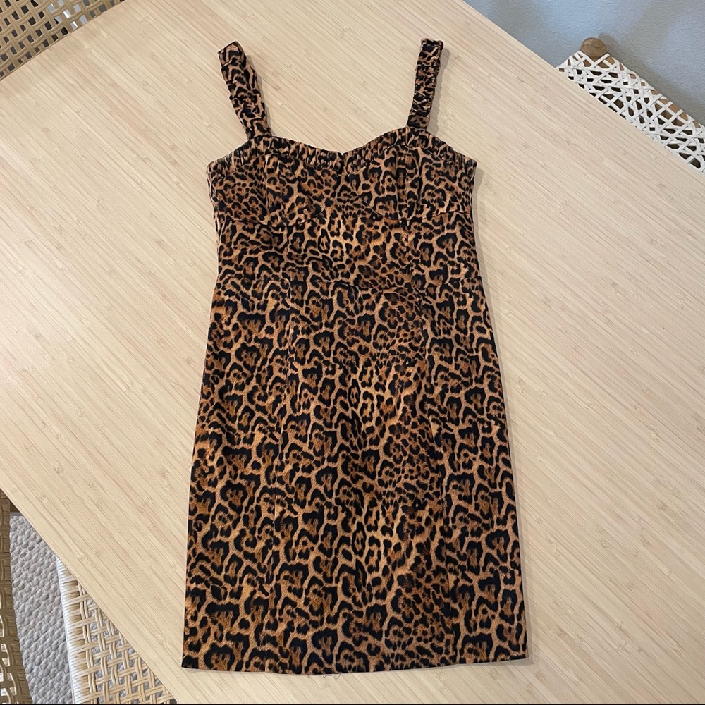 Topshop cheetah leopard mini dress xs